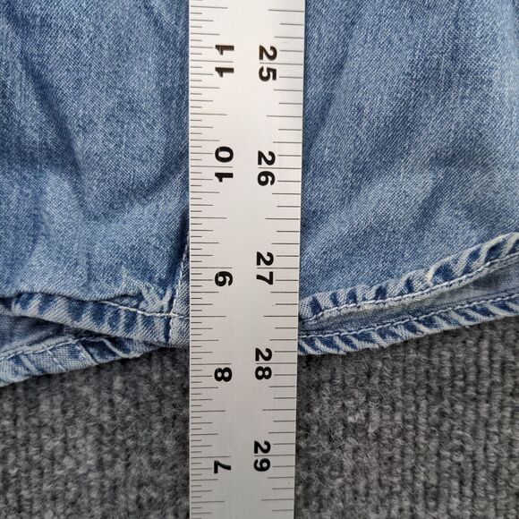 Solutions Denim Shirt Mens Size XL Blue Pearl Snaps Collared - Picture 5 of 13